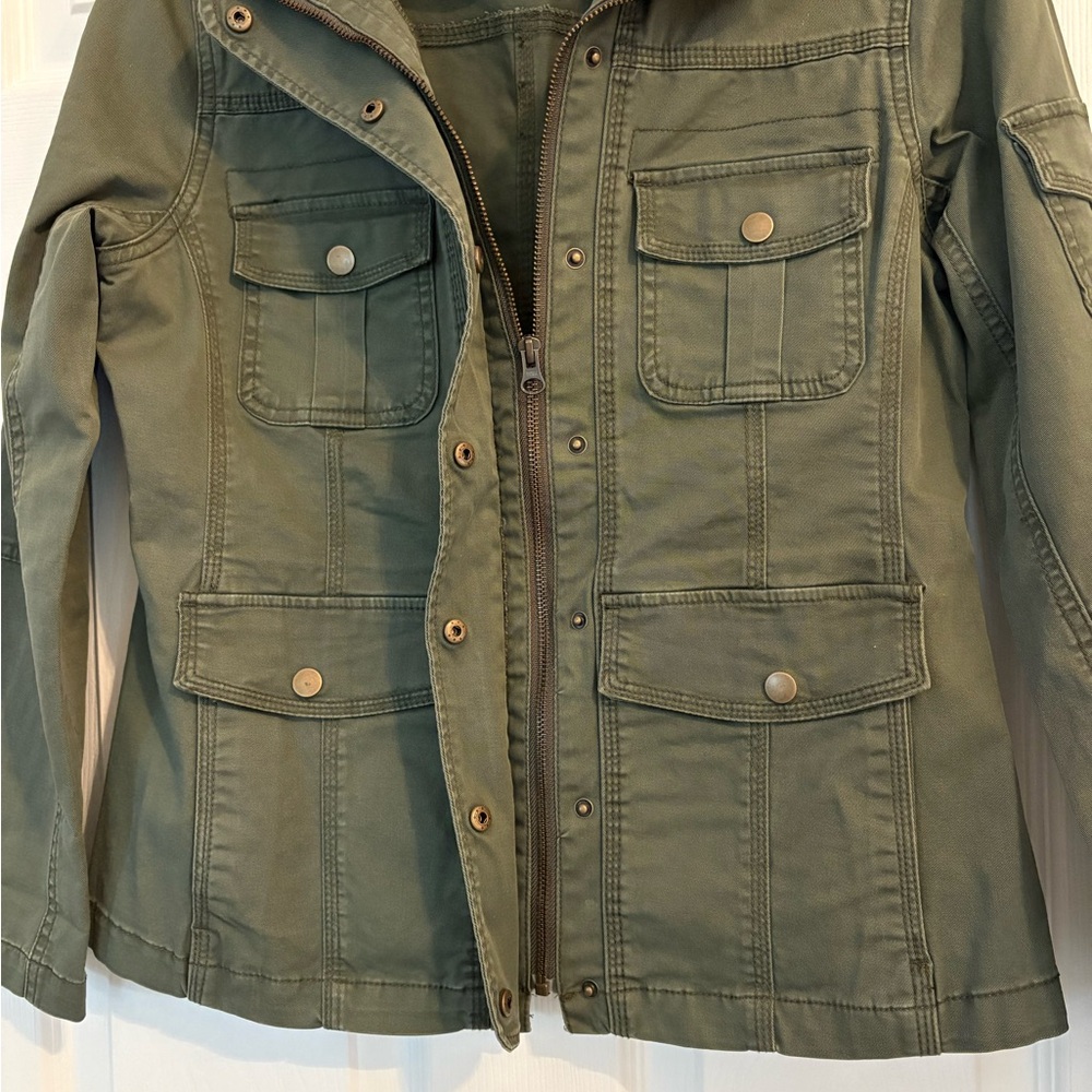 KENSIE WOMENS OLIVE GREEN UTILITY FIELD JACKET, MEDIUM, LIKE NEW - Picture 4 of 6